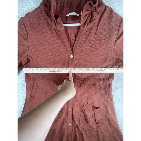 Soft Surroundings Crepe Tunic Womens Large Plein Air Button Down Long Sleeve - Picture 5 of 15